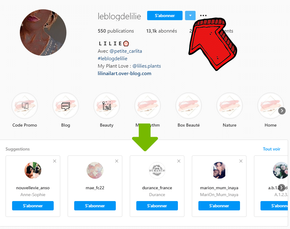 Instagram permet de trouver des profils similaires à celui sur lequel on se trouve.